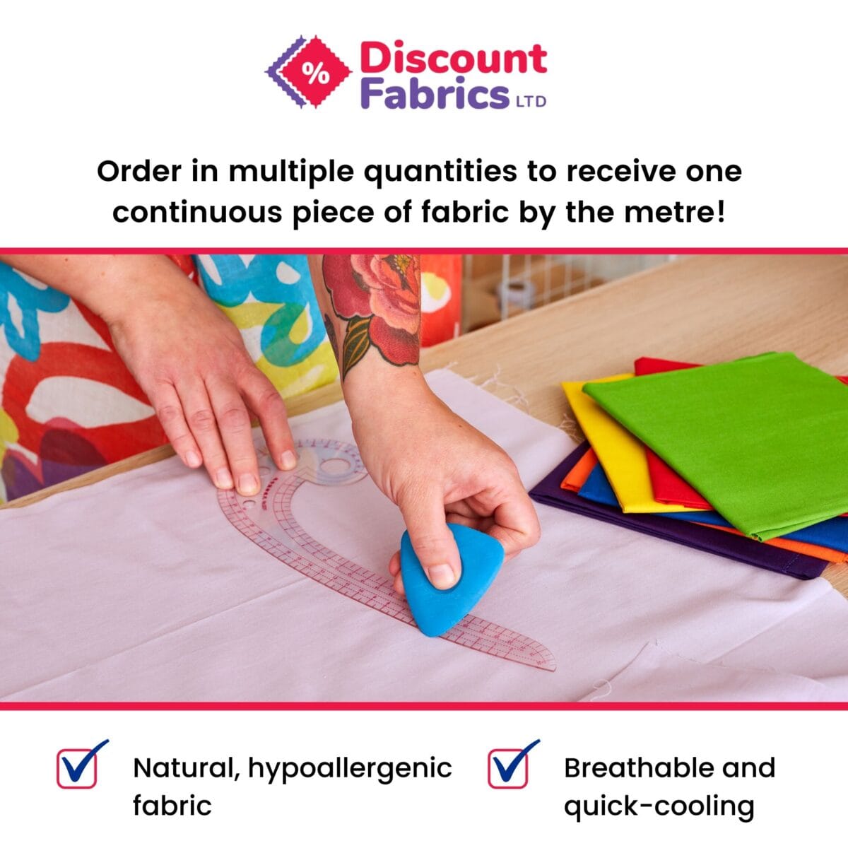 100% Cotton Fabric | Cotton Fabric by the Metre | Lifestyle Cotton Fabric - Image 7