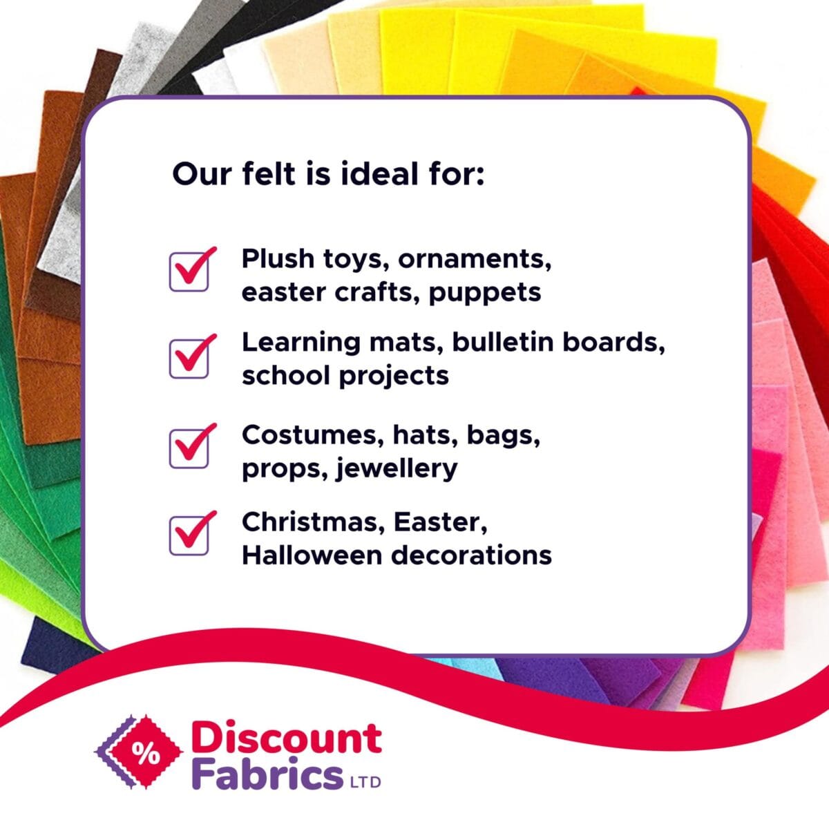 Premium Acrylic Craft Felt Fabric | 60″ Wide (150cm) | 215gsm - Image 3