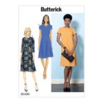 Butterick | B6480 | Misses' Fitted Dresses with Hip Detail, Neck and Sleeve Variations