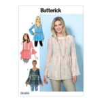Butterick | B6486 | Misses' Loose-Fitting, Gathered Waist Pullover Tops with Bell Sleeves