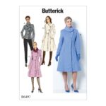 Butterick | B6497 | Misses'/Misses' Petite Jacket and Coats with Asymmetrical Front and Collar Variations
