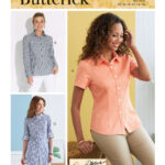 Butterick | B6852 | Misses' Button-Down Shirts With Collar, Sleeve & Hem Variations