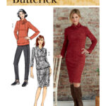 Butterick | B6858 | Misses' Knit Dress, Tops, Skirt and Pants