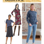 Butterick | B6859 | Misses' Knit Dress, Tops, Skirt and Pants