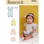 Butterick | B6950 | Babies' Rompers, Dress, Bloomers and Headband