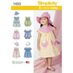 Simplicity | 1450 | Toddlers' Dress, Top, Panties and Hat