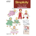 Simplicity | 4707 | 1950s Vintage Baby Doll Clothes