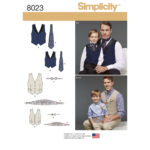 Simplicity | 8023 | Boys' & Men's Vest, Bow Tie, Cummerbund and Ascot