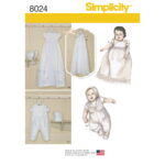 Simplicity | 8024 | Babies' Christening Sets with Bonnets