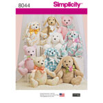 Simplicity | 8044 | Two-Pattern Piece Stuffed Animals