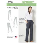 Simplicity | 8056 | Amazing Fit Miss & Plus Size Flared Pants or Shorts