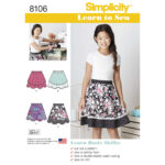 Simplicity | 8106 | Learn To Sew Skirts for Girls and Girls Plus