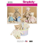 Simplicity | 8155 | Stuffed Bears with Clothes