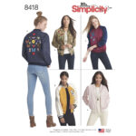 Simplicity | 8418 | Misses' Lined Bomber Jacket with Fabric and Trim Variations