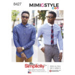 Simplicity | 8427 | Men's Fitted Shirt with Collar and Cuff Variations by Mimi G