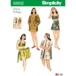 Simplicity | S8932 | 1940s Misses' Vintage Bikini Top, Shorts, Wrap, Skirt and Coat