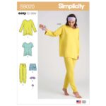 Simplicity | S9020 | Misses' Sleepwear Knit Tops, Pants, Shorts & Accessories