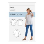 Simplicity | S9107 | Misses' Tops with Sleeve & Length Variation
