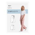 Simplicity | S9111 | Misses' Faux Wrap Pants, Skirt & Shorts