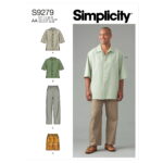 Simplicity | S9279 | Men's Shirt In Two Lengths, Pants & Shorts
