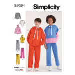 Simplicity | S9394 | Boys' & Girls' Oversized Knit Hoodies, Pants and Tops
