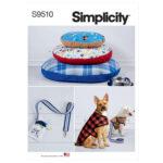 Simplicity | S9510 | Dog Beds, Leash with Case, Harness Vest and Coat