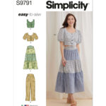 Simplicity | S9791 | Misses' Tops, Skirt and Pants