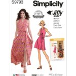 Simplicity | S9793 | 1970s Misses' Knit Front-Wrap Halter-Dress in Two Lengths