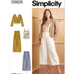 Simplicity | S9826 | Misses' Pants in Two Lengths, Camisole and Cardigan
