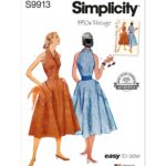Simplicity | S9913 | 1950s Misses' Dress