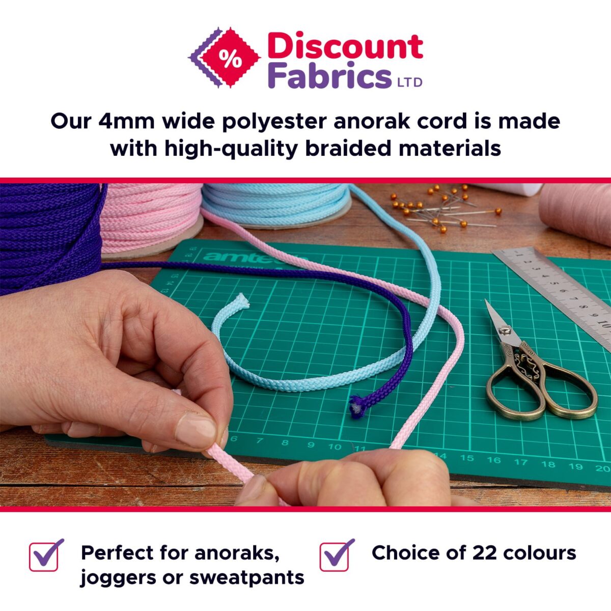 Anorak Cord | 4mm Wide | Craft Cord - Image 3