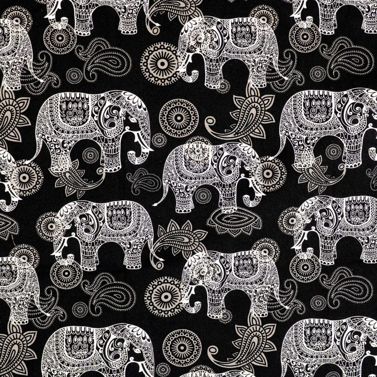 Rose & Hubble Cotton Poplin Fabric | Animal Prints (Elephant) | 100% Cotton - Image 2