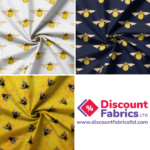 Rose & Hubble Cotton Poplin Fabric | Bumblebee Print | 100% Cotton (130gsm)