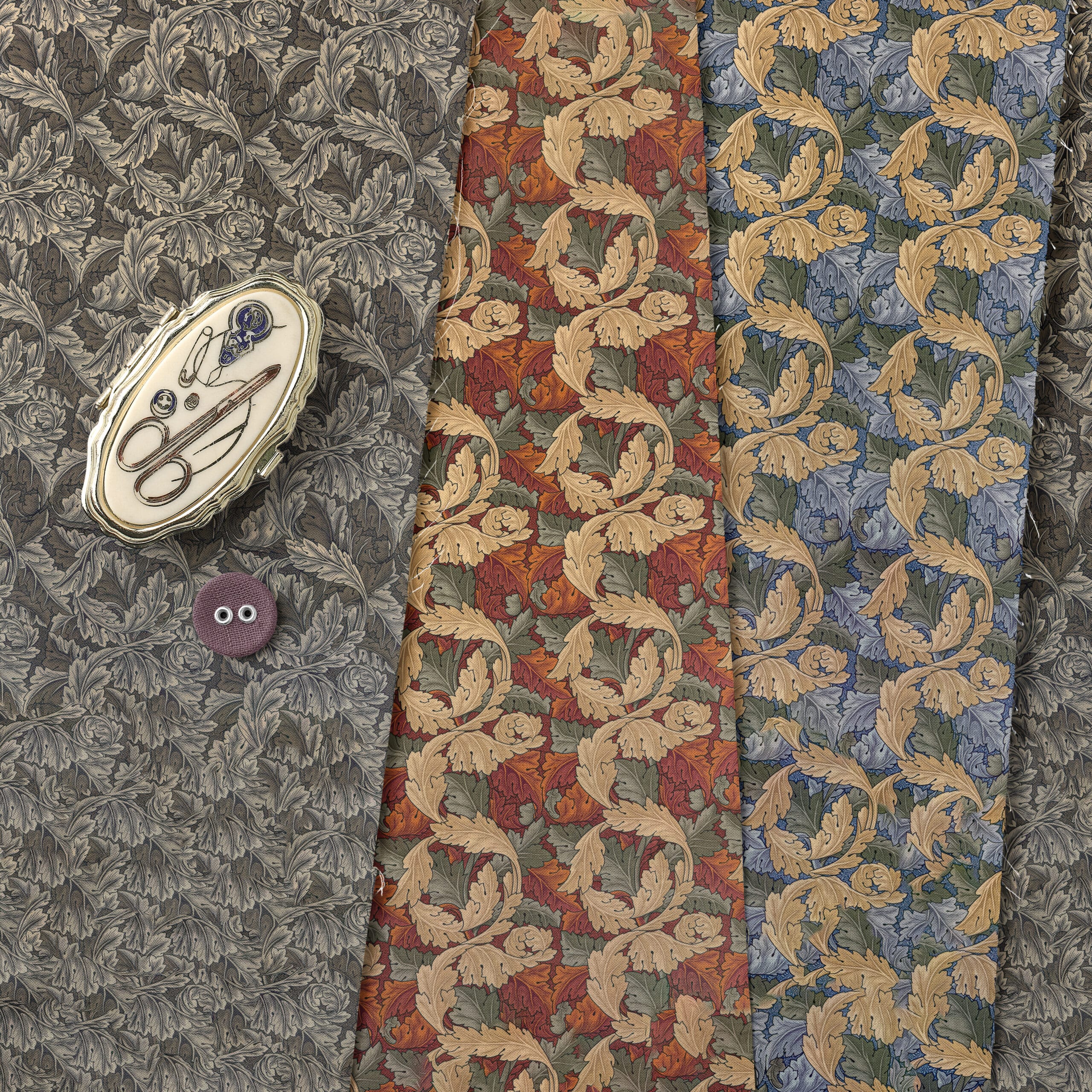 William-Morris-Velvet-Acanthus_Variation-scaled-1.jpg William Morris Acanthus | Printed Velvet Fabric | 320gsm Curtains & Light Upholstery - Image 1